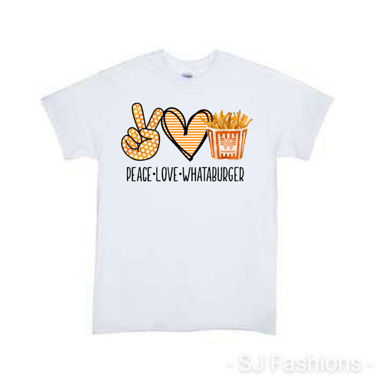 Peace Love Whataburger Girls Shirt Boys Shirt