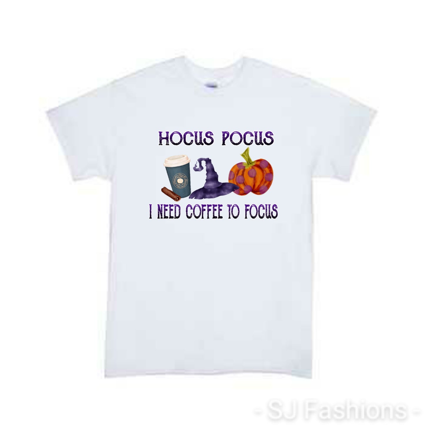 Hocus Pocus I need coffee to focus Halloween Ladies Shirt