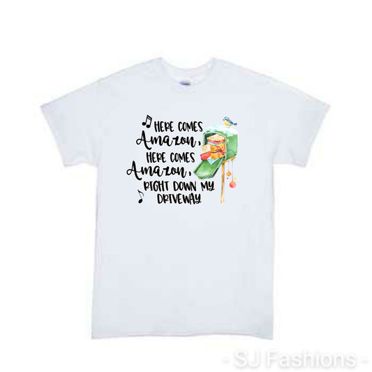 Here comes amazon Christmas Boys Shirt Girls Shirt Ladies Shirt Mens Shirt