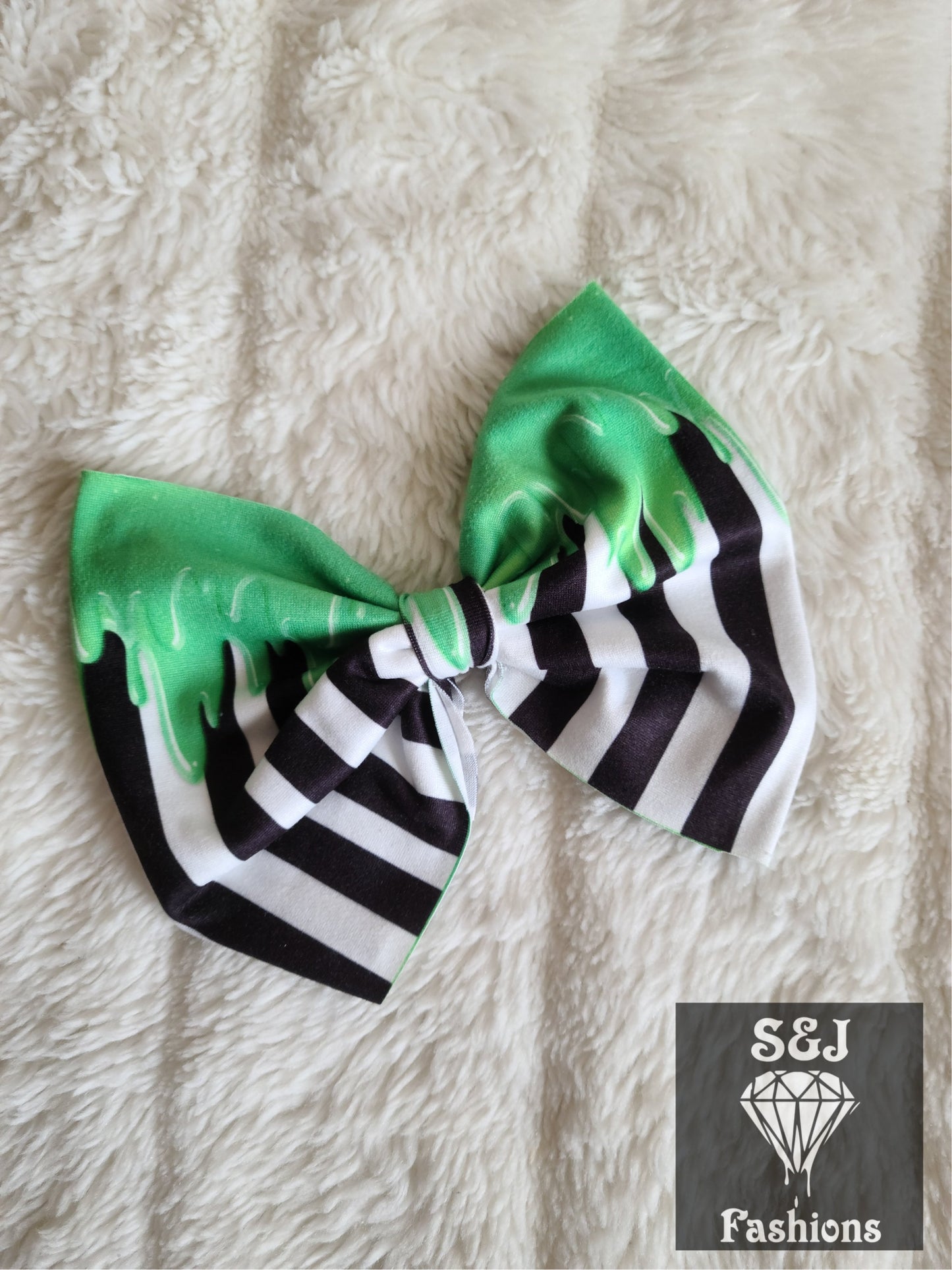 Green Slime Stripes Halloween Handmade