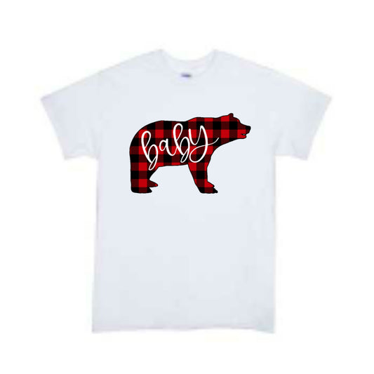 Baby Bear Buffalo Plaid Christmas Boys Shirt Girls Shirt Ladies Shirt Mens Shirt