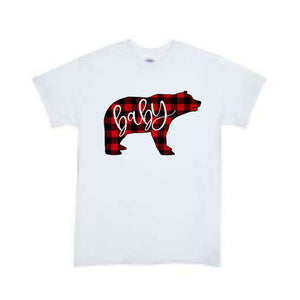 Baby Bear Buffalo Plaid Christmas Boys Shirt Girls Shirt Ladies Shirt Mens Shirt