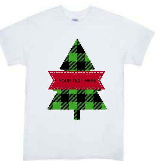 Buffalo Plaid Green Christmas Tree  Boys Shirt Girls Shirt Ladies Shirt Mens Shirt