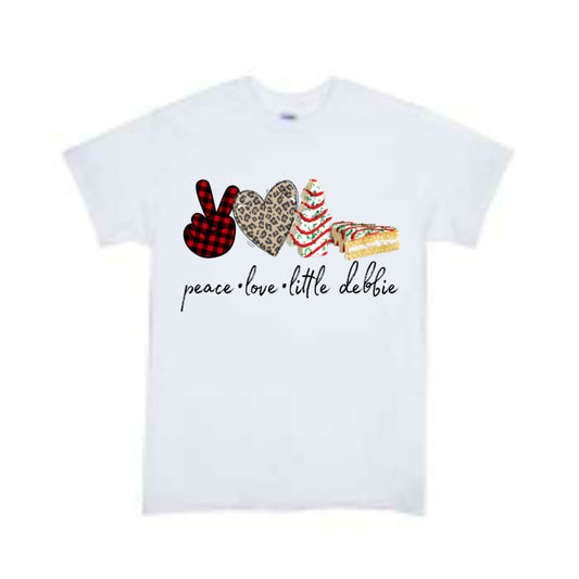 Peace Love Little Debbies Christmas Tree Boys Shirt Girls Shirt Ladies Shirt Mens Shirt