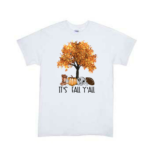 Its Fall Y'all Raiders NFL Football Girls Shirt Ladies Shirt Boys Shirt Mens shirt