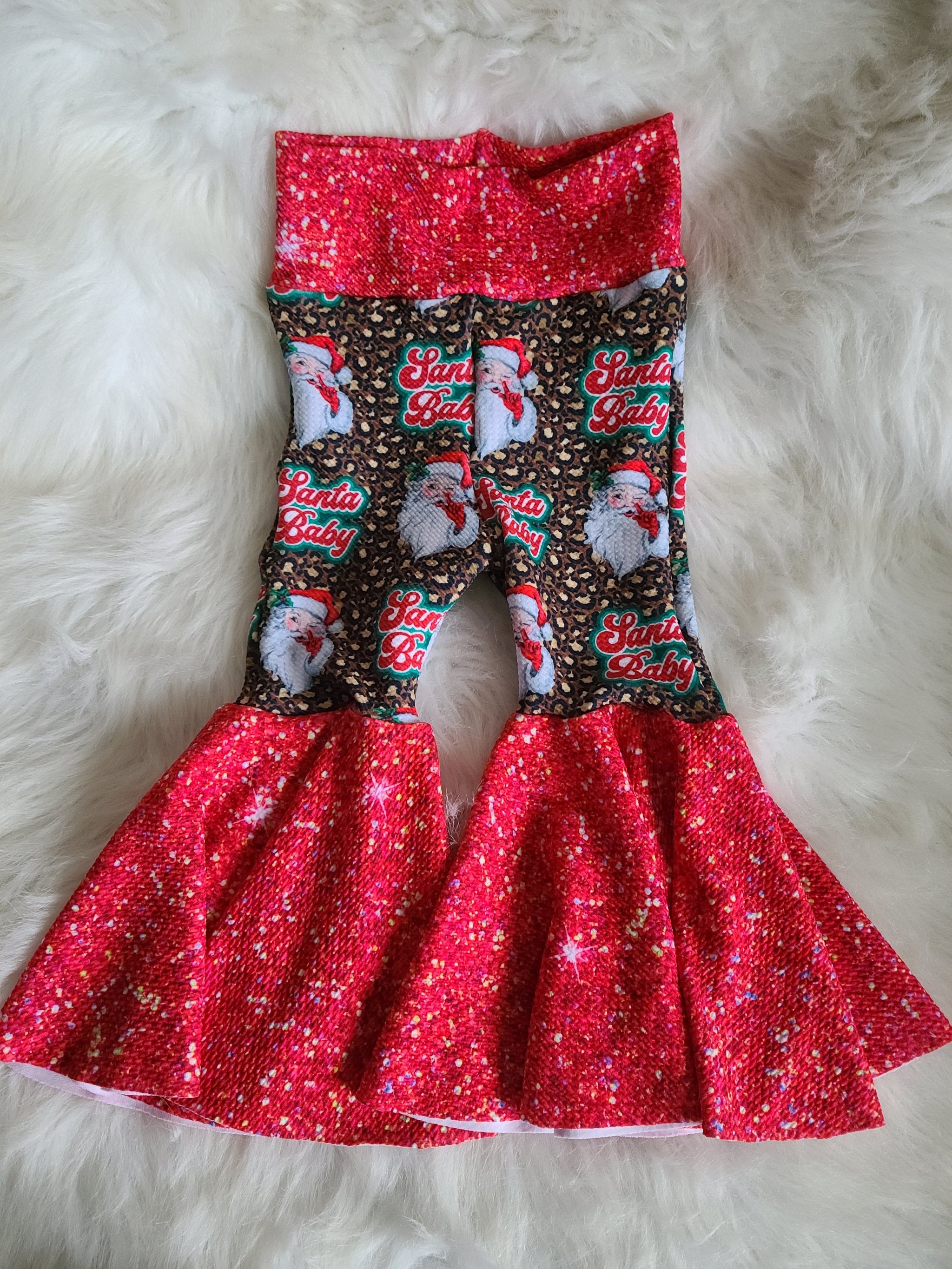 Leopard Santa Baby Christmas Handmade