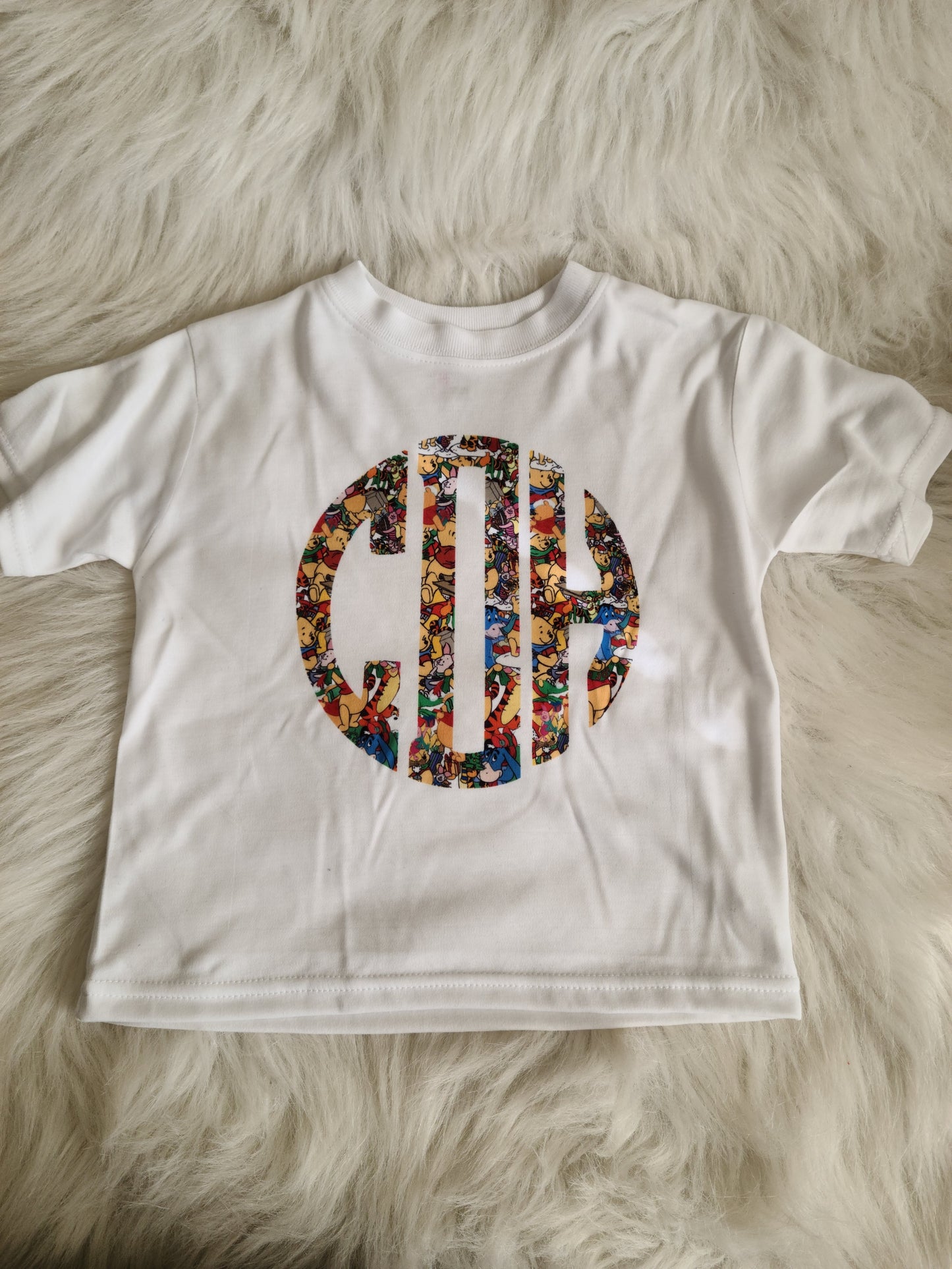 Winnie the Pooh Monogram Christmas Boys Shirt Girls Shirt Ladies Shirt Mens Shirt