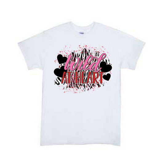Wild at Heart Valentines Girls Shirt Ladies Shirt