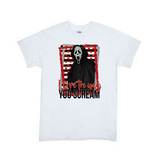 I Love The Way You Scream Valentines Horror Boys Shirt Girls Shirt Ladies Shirt Mens Shirt