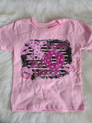 XO Hugs and Kisses Valentine's Girls Shirt