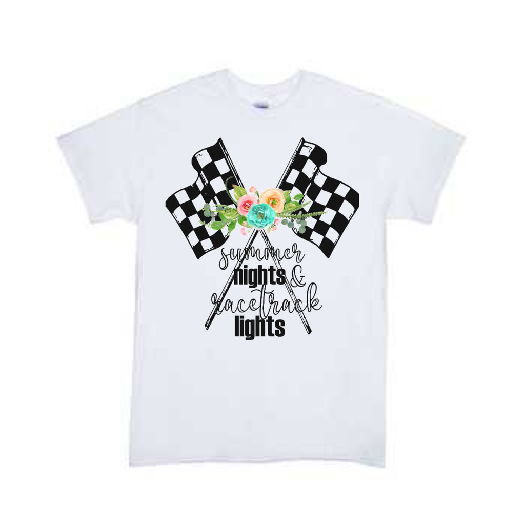 Summer Nights Racetrack Lights Girls Shirt Ladies Shirt