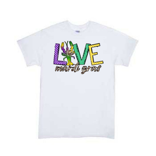 Love Mardi Gras Girls Shirt Boys Shirt Ladies Shirt Mens Shirt