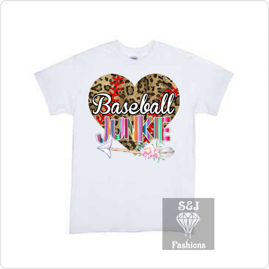 Baseball Junkie Girls Shirt Ladies Shirt