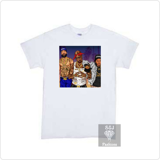Nipsey Tupac Eazy E Boys Shirt Girls Shirt Ladies Shirt Mens Shirt