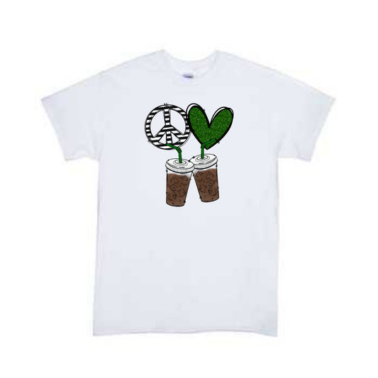 Peace Love Iced Coffee Ladies shirt