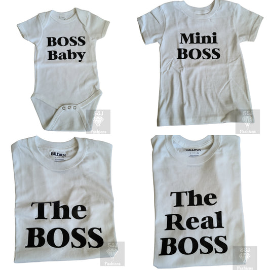 Family Shirts Boss Baby Mini Boss The Boss The Real Boss Ladies Shirt Mens Shirt Boys Shirt Girls Shirt