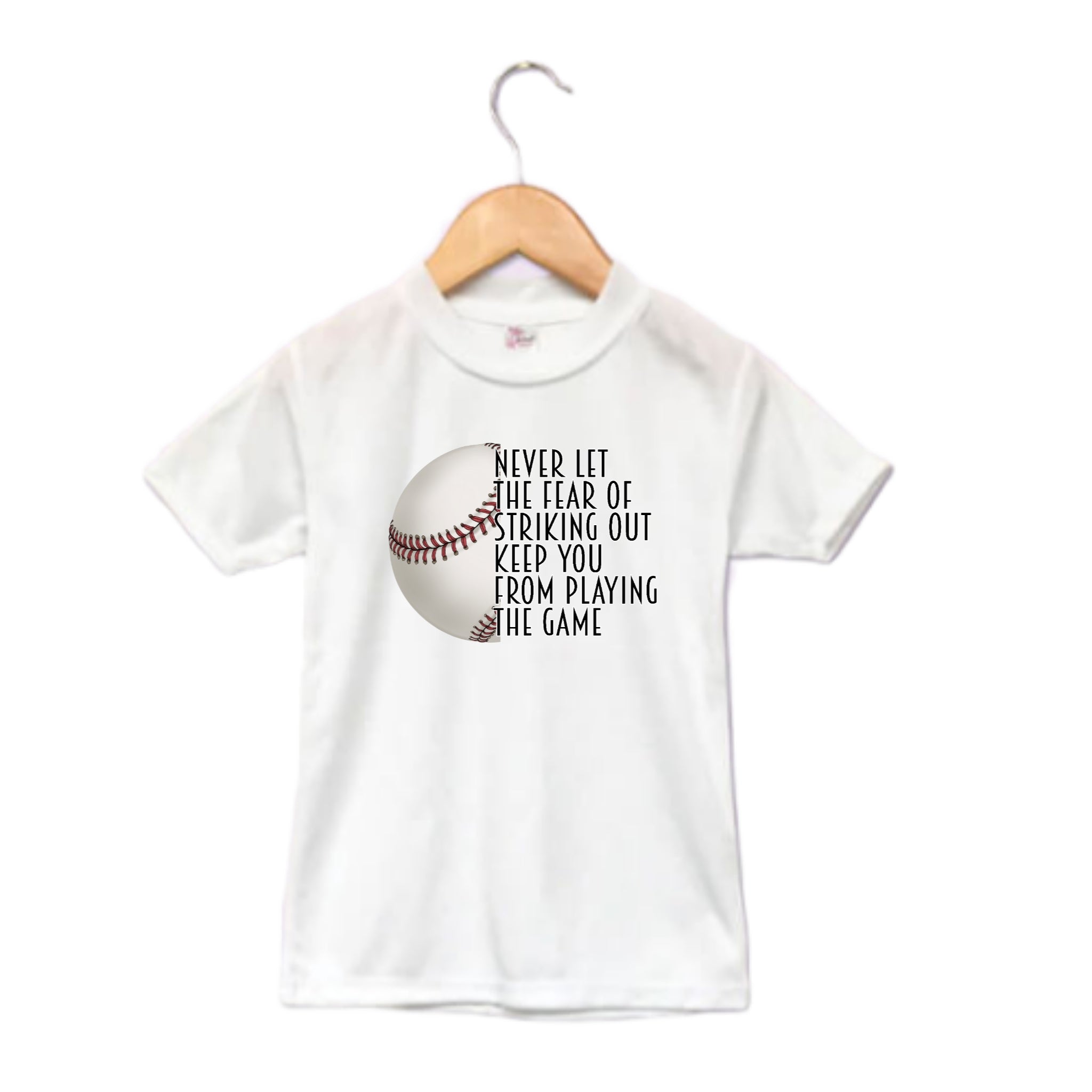 Never Let The Fear Baseball Boys Shirt Girls Shirt Ladies Shirt Mens Shirt