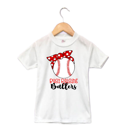 Busy Raising Ballers Baseball Ladies Shirt