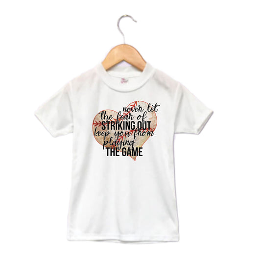 Never let the fear  Baseball Boys Shirt Girls Shirt Ladies Shirt Mens Shirt