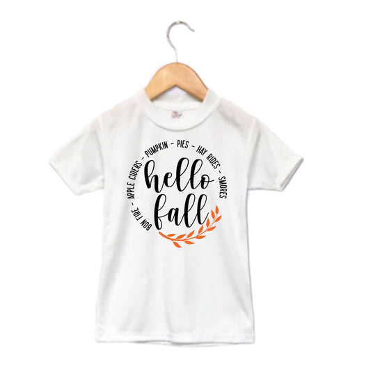 Hello Fall Girls Shirt Boys Shirt Fall