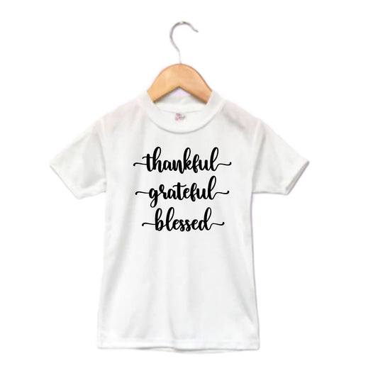 Thankful Grateful Blessed Fall Girls Shirt Ladies Shirt Boys Shirt