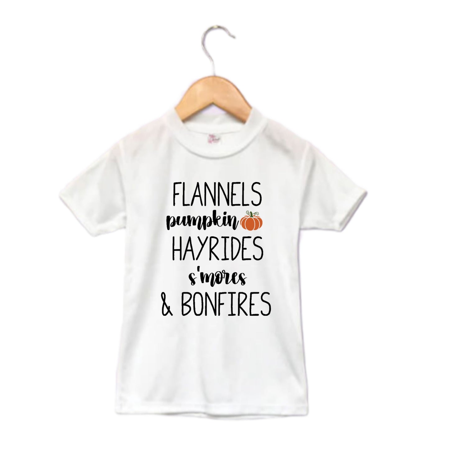 Flannels Pumpkins Hayrides Fall Girls Shirt Ladies Shirt Boys Shirt