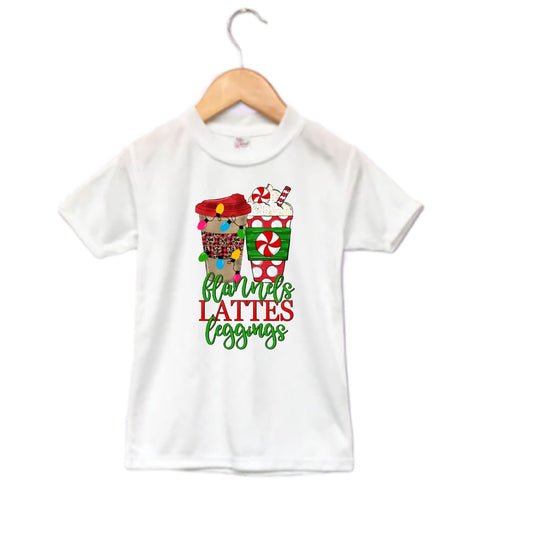 Flannals Latte Leggings Christmas Boys Shirt Girls Shirt Ladies Shirt Mens Shirt