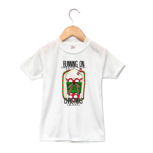 Running on Coffee and Christmas Cheer Girls Shirt Ladies Shirt