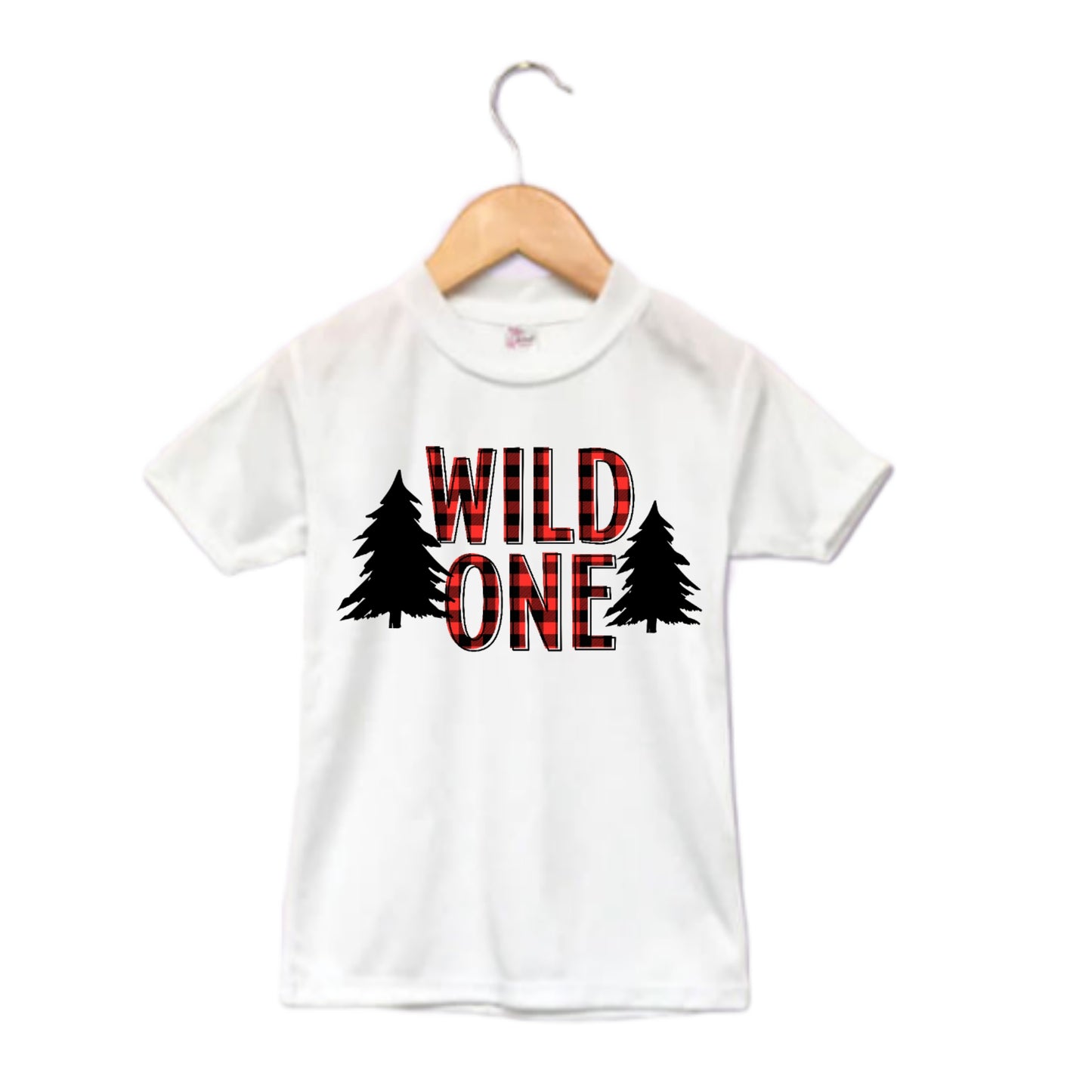 Wild One Buffalo Plaid Christmas Girls Shirt Boys Shirt
