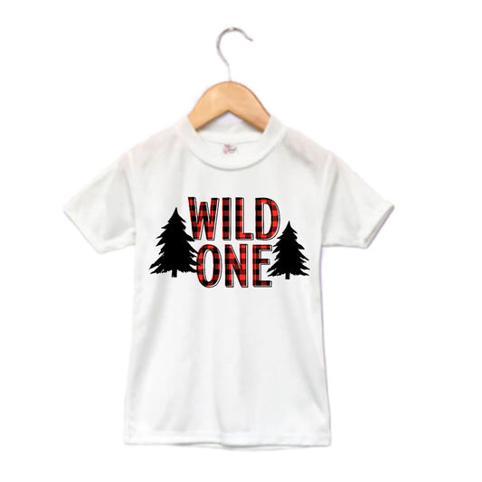Wild One Buffalo Plaid Christmas Girls Shirt Boys Shirt