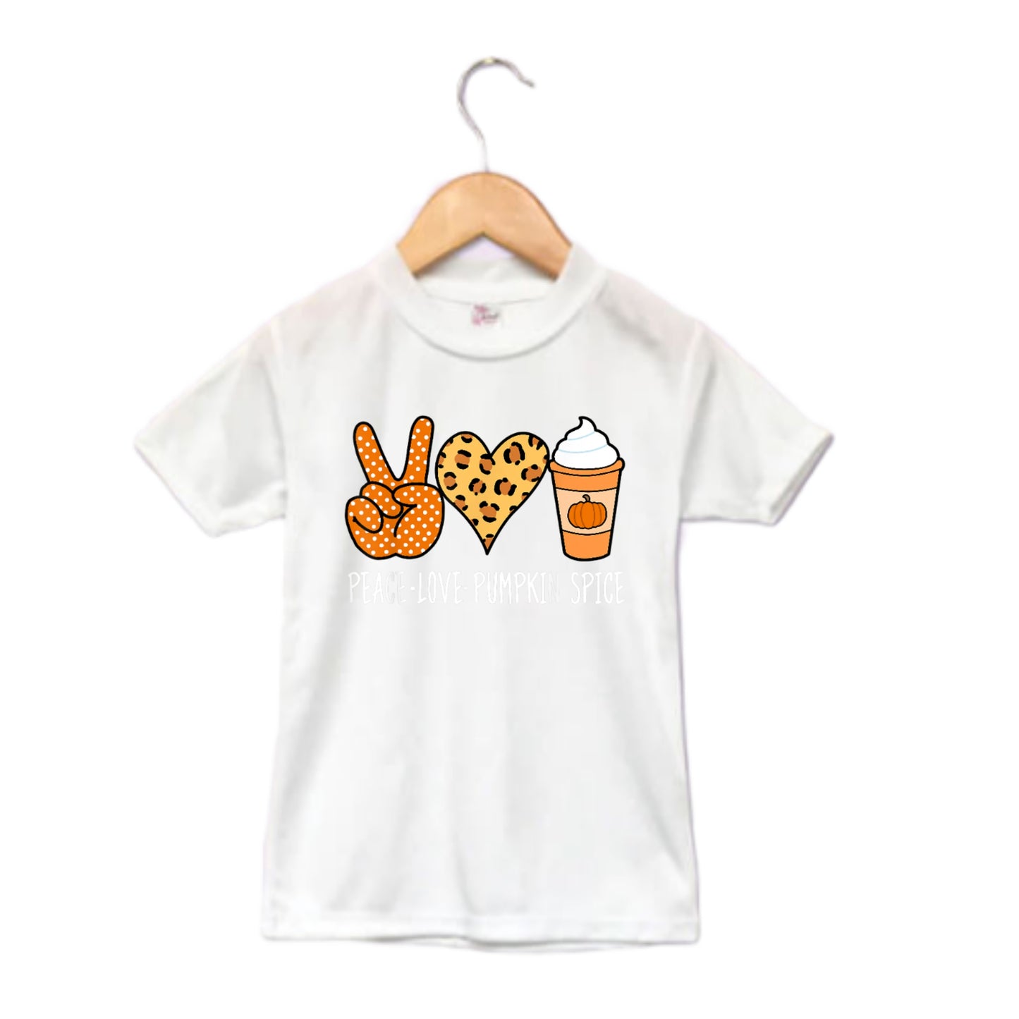 Peace Love Pumpkin Spice Fall Girls Shirt Ladies Shirt