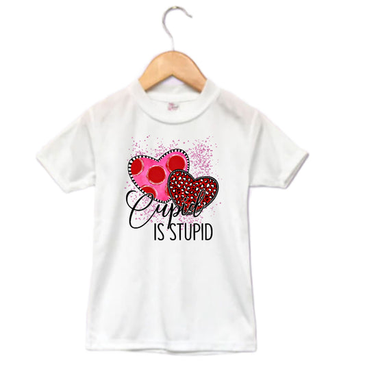 Cupid Is Stupid Valentines Girls Shirt Ladies Shirt