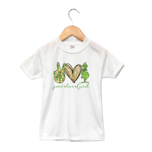 Peace Love Grinch Christmas Boys Shirt Girls Shirt Ladies Shirt Mens Shirt