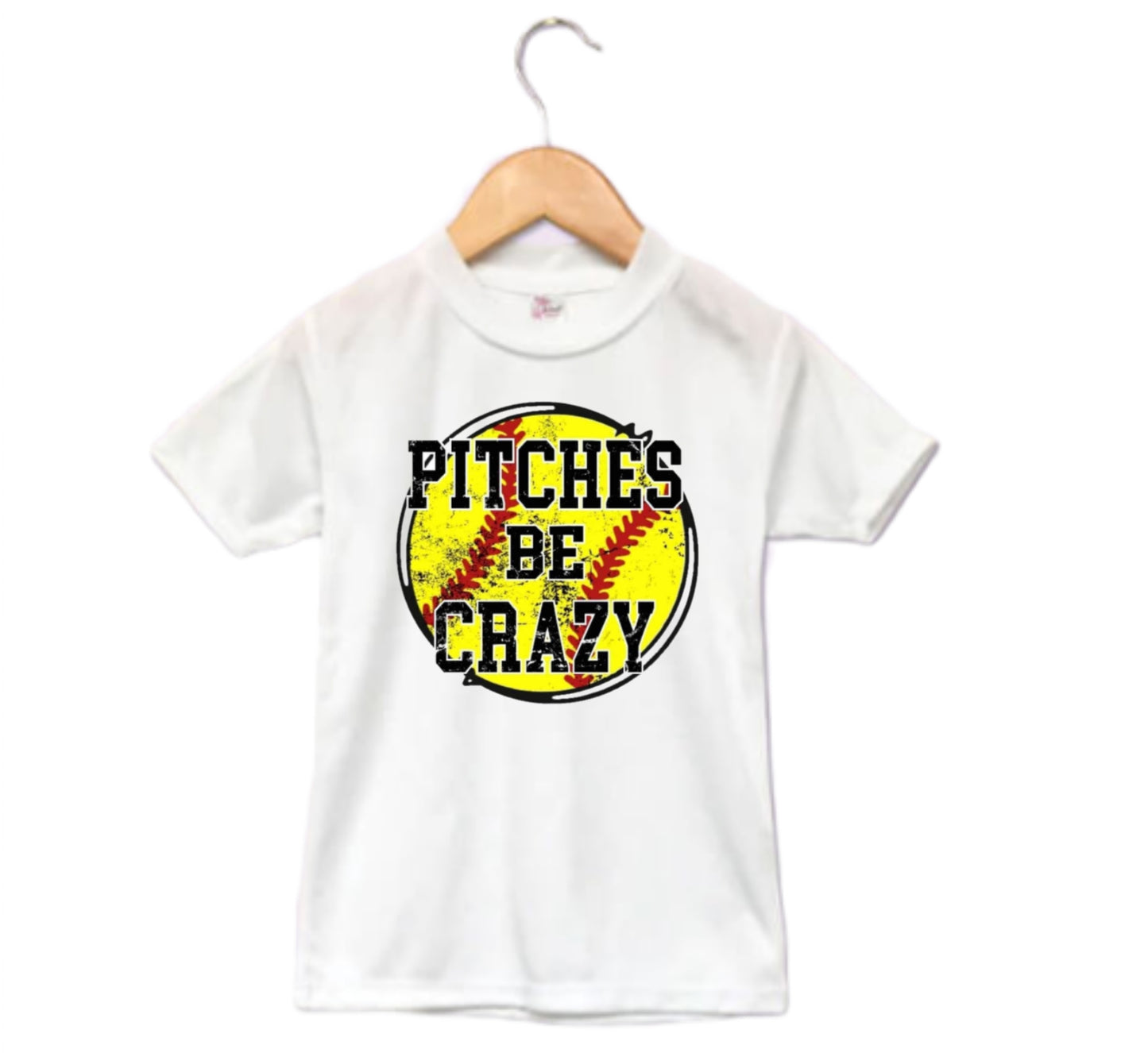 Pitches Be Crazy Softball Ladies Shirt