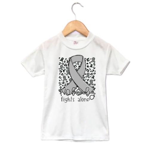 Nobody Fights Alone Cancer Awarness Boys Shirt Girls Shirt Ladied Shirt