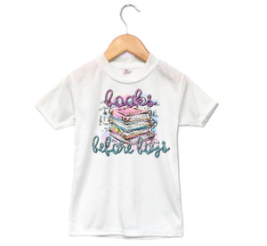 Books Before Boys Girls Shirt School