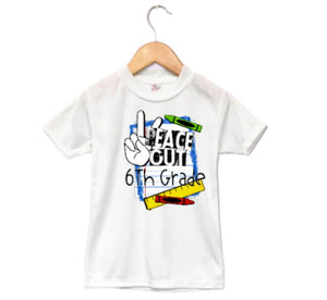 Peace Out School Any Grade Girls Shirt Boys Shirt