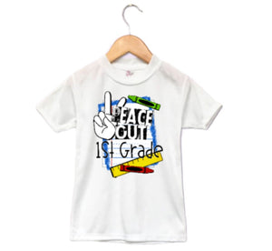 Peace Out School Any Grade Girls Shirt Boys Shirt