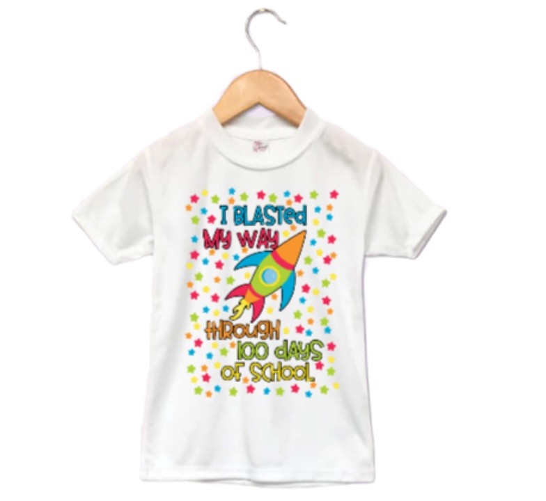 I Blasted My Way Though 100 Days of School Girls Shirt Boys Shirt