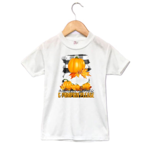 Autumn Leaves & Pumpkin Please Thanksgiving Fall Girls Shirt