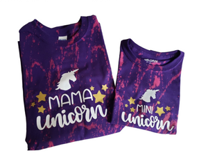 Mama and Mini Unicorn  Acid Shirts Ladies Shirt mommy and me