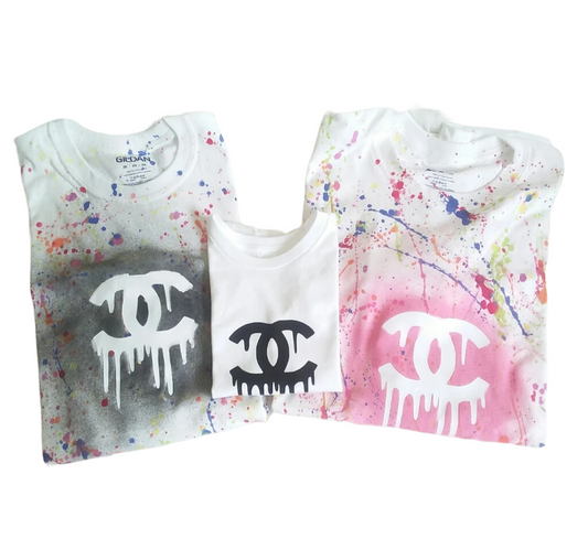 CC Dripping Paint Splatter Boys Shirt Girls Shirt Ladies Shirt Mens Shirt Designer