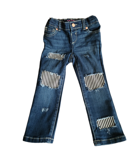 Beetlejuice Stripes Girls Distressed Jeans Boys Distressed Jeans Halloween
