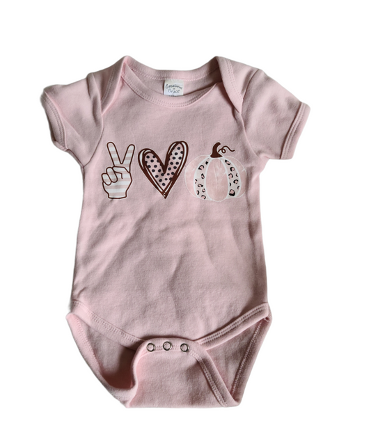 Peace Love Pumpkin Fall Girls Shirt