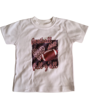 Football and Fall Yall Thanksgiving Girls Shirt