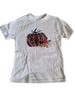 Leopard Pumpkin Fall Girls shirt Ladies Shirt