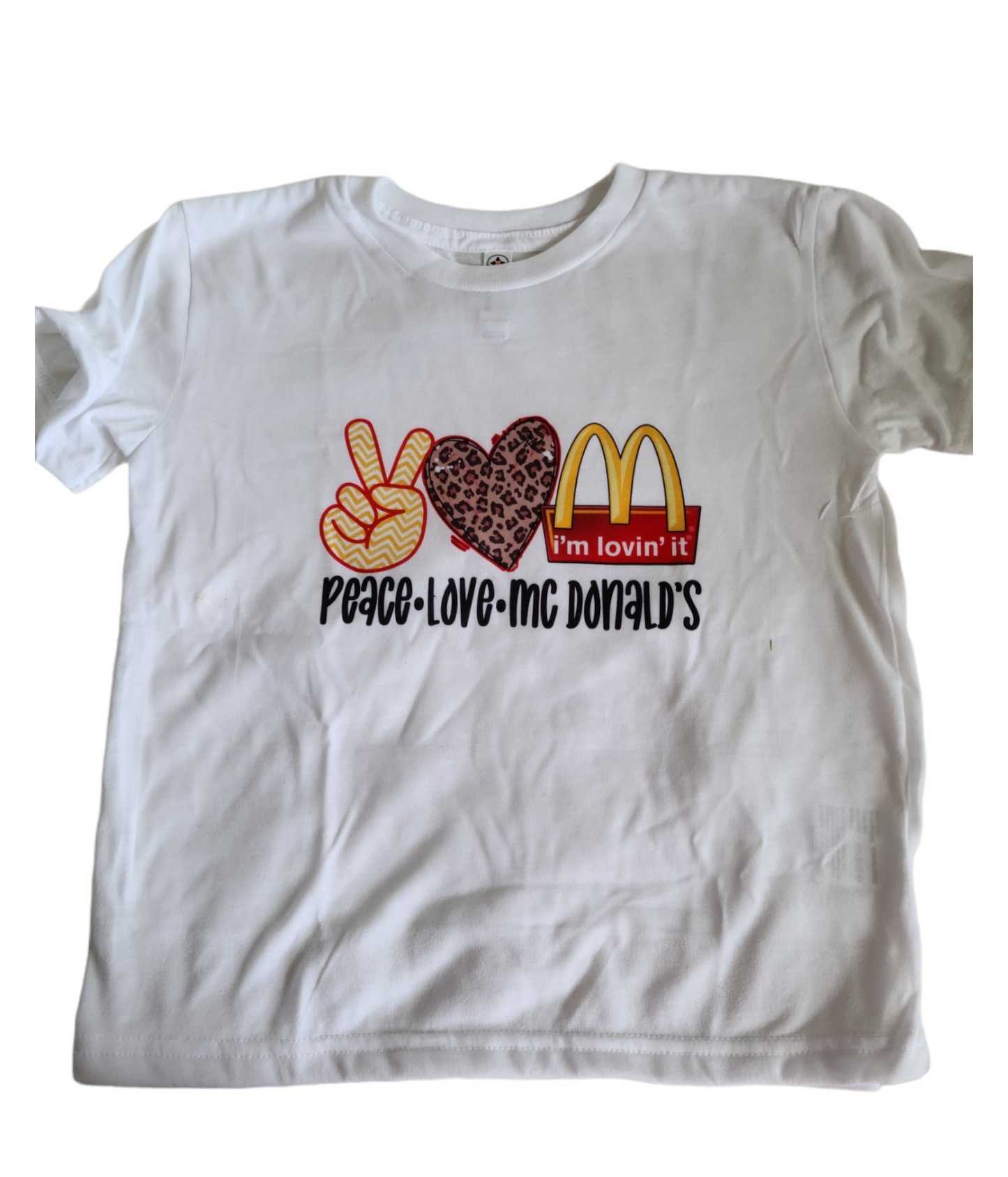 Peace Love Mc Donalds Boys Shirt Girls Shirt Ladies Shirt Mens Shirt