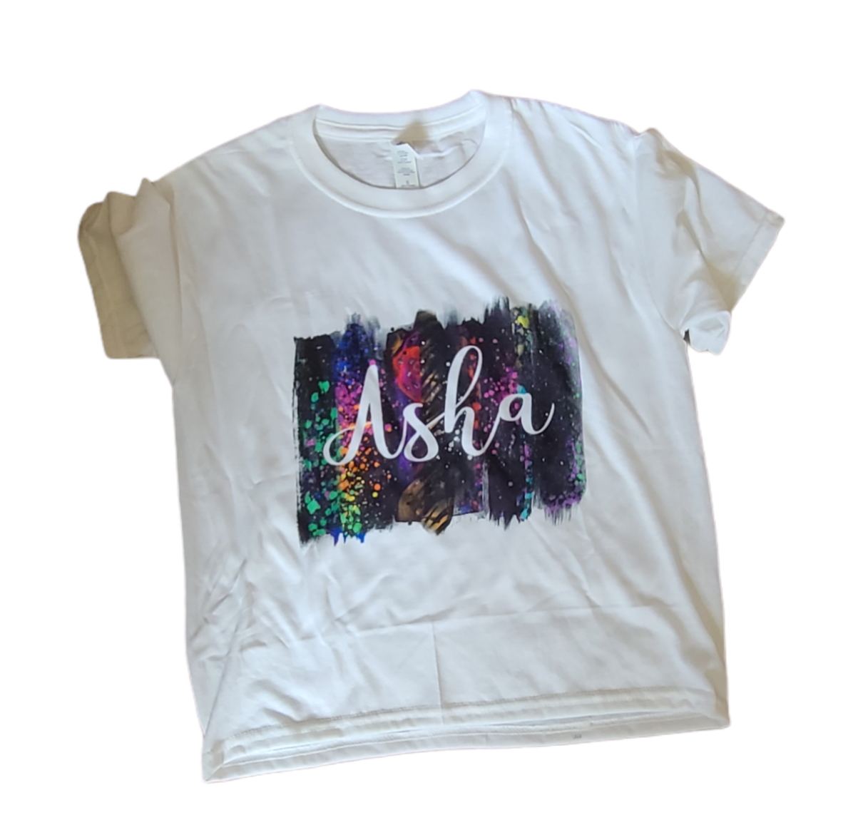 Personalized Neon Brushstroke Name Girls Shirt