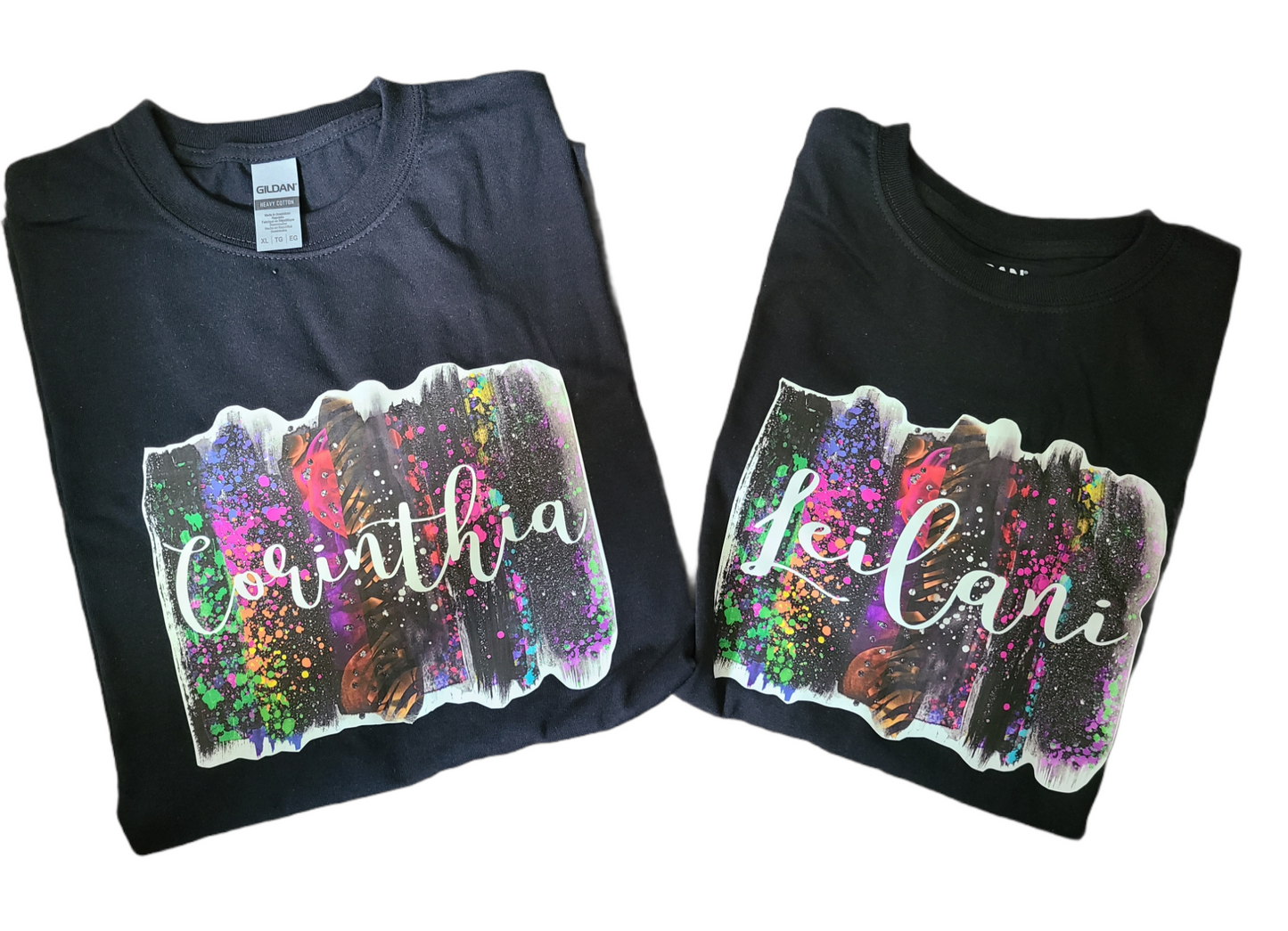 Personalized Neon Brushstroke Name Girls Shirt