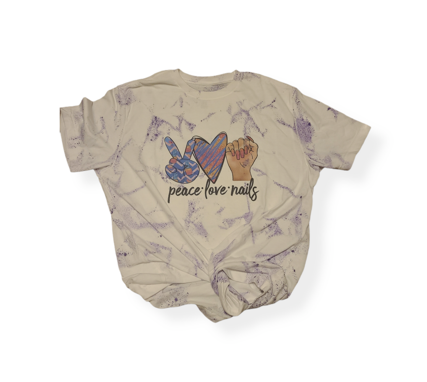 Peace Love Nails Ladies Shirt Girls Shirt